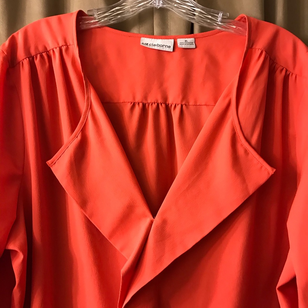 MUST GO-MAKE OFFER-Women’s long sleeve blouse bright coral
